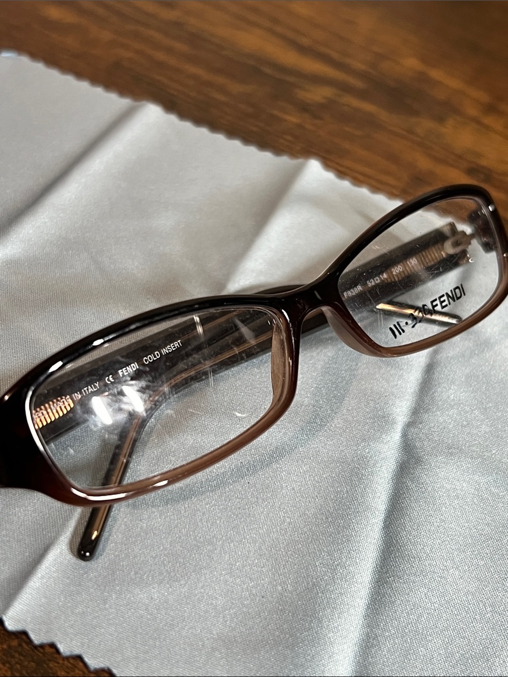Fendi Brown Monogram FF Pattern Rectangular Eyeglasses - Picture 4 of 9